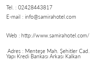 Samira Exclusive Hotel iletiim bilgileri